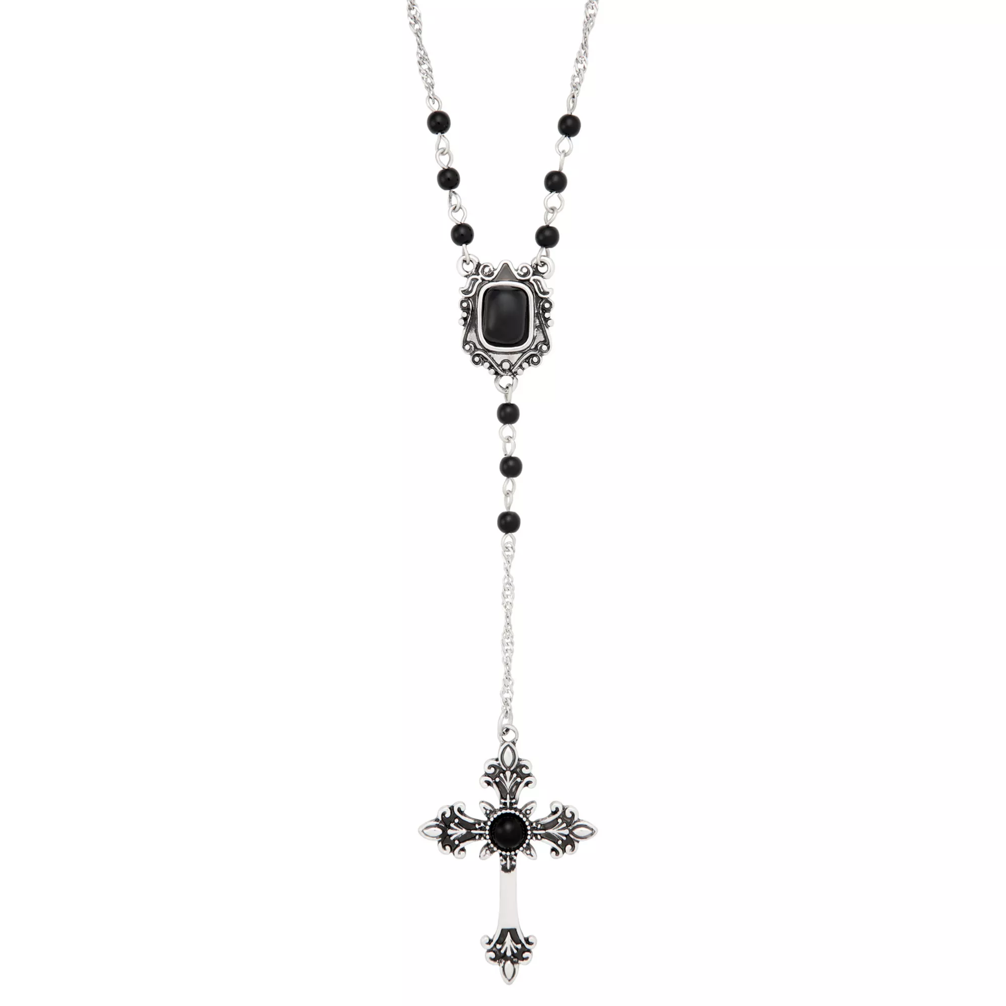 Black Gothic Cross Rosary Chain