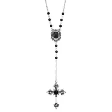 Black Gothic Cross Rosary Chain at Spencer's