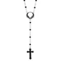 Black Bat Cross Rosary Necklace at Spencer's