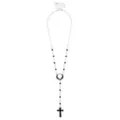 Black Bat Cross Rosary Necklace at Spencer's