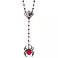 Red and Black Spiderweb Rosary Necklace at Spencer's