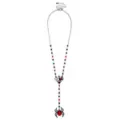 Red and Black Spiderweb Rosary Necklace at Spencer's