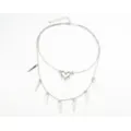 2-Row Cyberpunk Heart Silver-Tone Necklace at Spencer's
