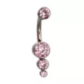 ASTM F-136 Titanium Pink Round CZ Silver-Plated Belly Ring - 14 Gauge at Spencer's