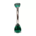 ASTM F-136 Titanium Silver-Tone Emerald Green Belly Ring - 14 Gauge at Spencer's