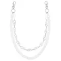 Silvertone Flames and Clear Chain Layered Wallet Chain at Spencer's