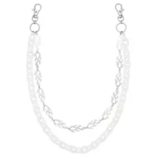 Silvertone Flames and Clear Chain Layered Wallet Chain at Spencer's