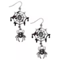 Dripping Spider Web Silver-Tone Dangle Earrings at Spencer's
