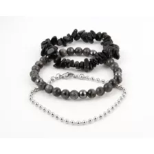 Multi-Pack Onyx Stone Beaded Bracelets - 3 Pack at Spencer's