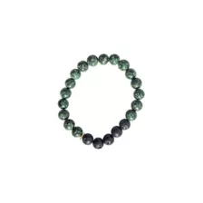 Black and Green Serpentine Stone Beaded Bracelet at Spencer's