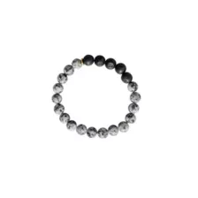 Black and White Magnesite Stone Beaded Bracelet at Spencer's