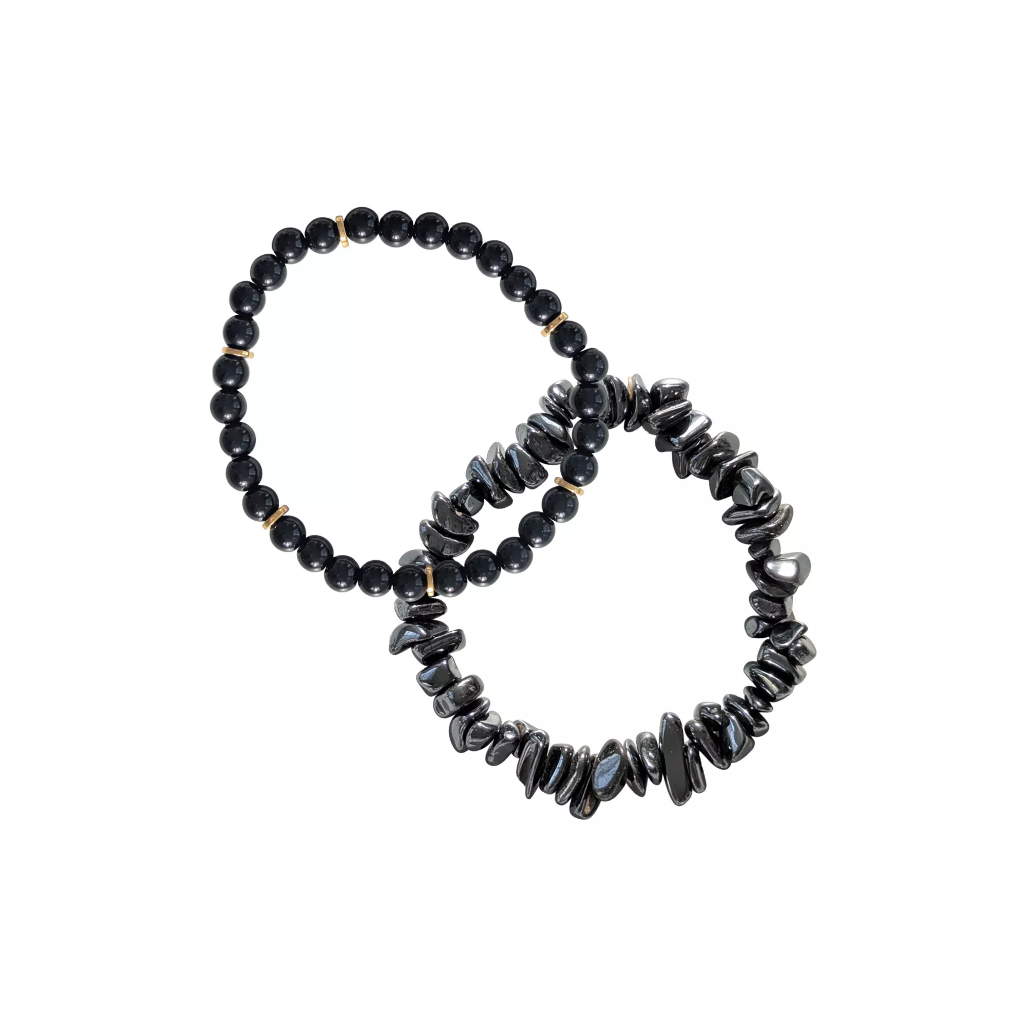 Multi-Pack Black Hematite Stone Beaded Bracelets - 2 Pack at Spencer's