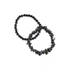 Multi-Pack Black Hematite Stone Beaded Bracelets - 2 Pack at Spencer's