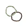 Multi-Pack Green Onyx and Wood Beaded Bracelets - 2 Pack at Spencer's