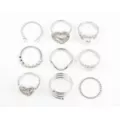 Multi-Pack Pearl-Effect Heart Rings - 9 Pack at Spencer's