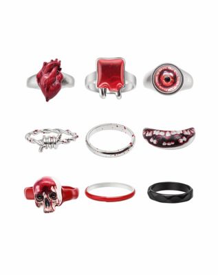 Multi-Pack Body Horror Rings - 9 Pack
