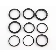 Multi-Pack Black Molded Rings - 9 Pack at Spencer's