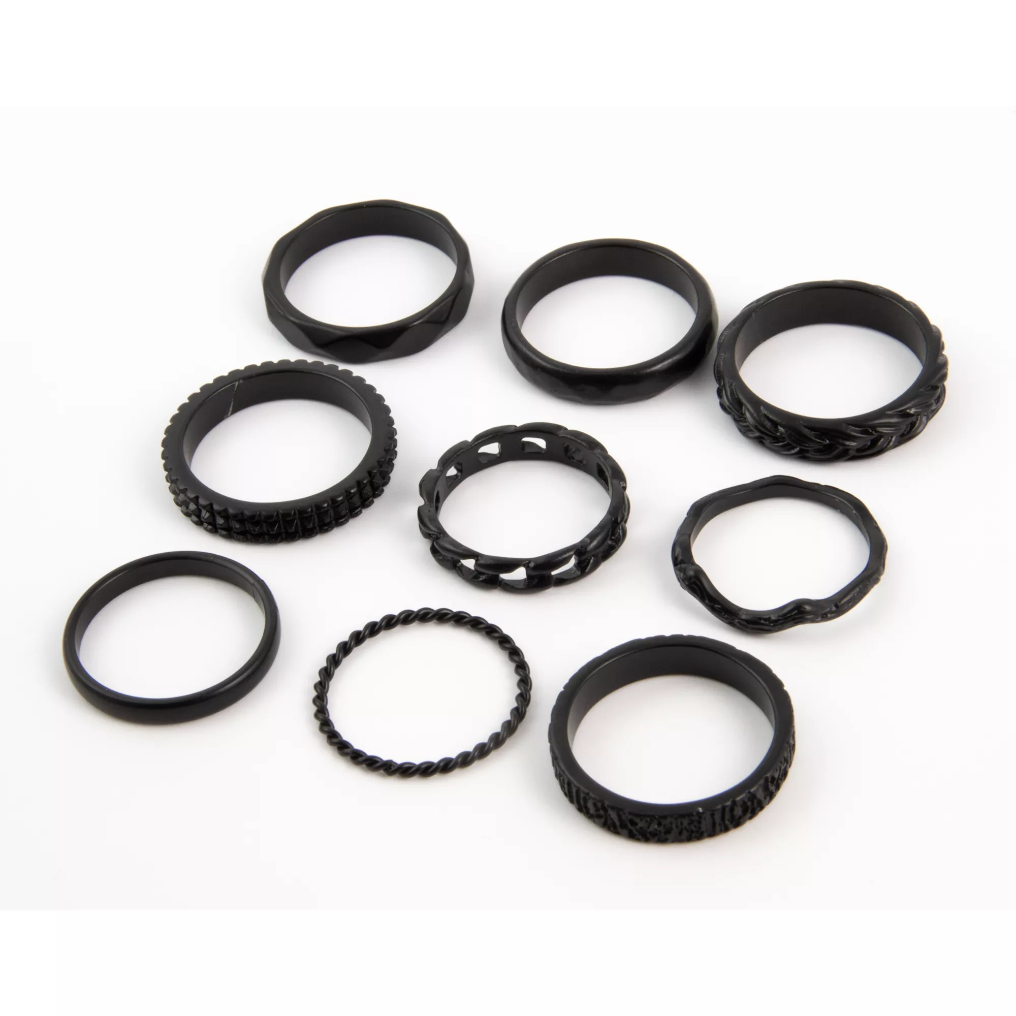 Multi-Pack Black Molded Rings - 9 Pack