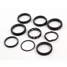 Multi-Pack Black Molded Rings - 9 Pack at Spencer's