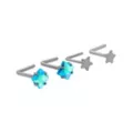 Multi-Pack ASTM F-136 Titanium Blue CZ Square Aurora Borealis-Effect Star L-Bend Nose Rings 4 Pack - 20 Gauge at Spencer's