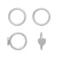 Multi-Pack Heart Silver-Plated ASTM F-136 Titanium Hinged Hoops 4 Pack - 16 Gauge at Spencer's
