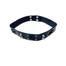 Cross Cord and Spiked Faux Leather Choker Necklace at Spencer's