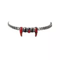 Bloody Fangs Silver-Tone Chain Choker Necklace at Spencer's