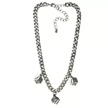 Dice Silver-Tone Chain Choker Necklace at Spencer's