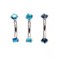 Multi-Pack Prong Blue CZ Curved Barbells 3 Pack - 16 Gauge at Spencer's