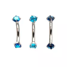 Multi-Pack Prong Blue CZ Curved Barbells 3 Pack - 16 Gauge at Spencer's