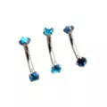 Multi-Pack Prong Blue CZ Curved Barbells 3 Pack - 16 Gauge at Spencer's