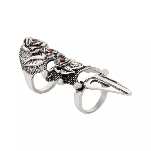 Gothic Red Rose Finger Armor at Spencer's
