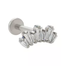 ASTM F-136 Titanium CZ Faux Crystal Cluster Cartilage Barbell - 16 Gauge at Spencer's