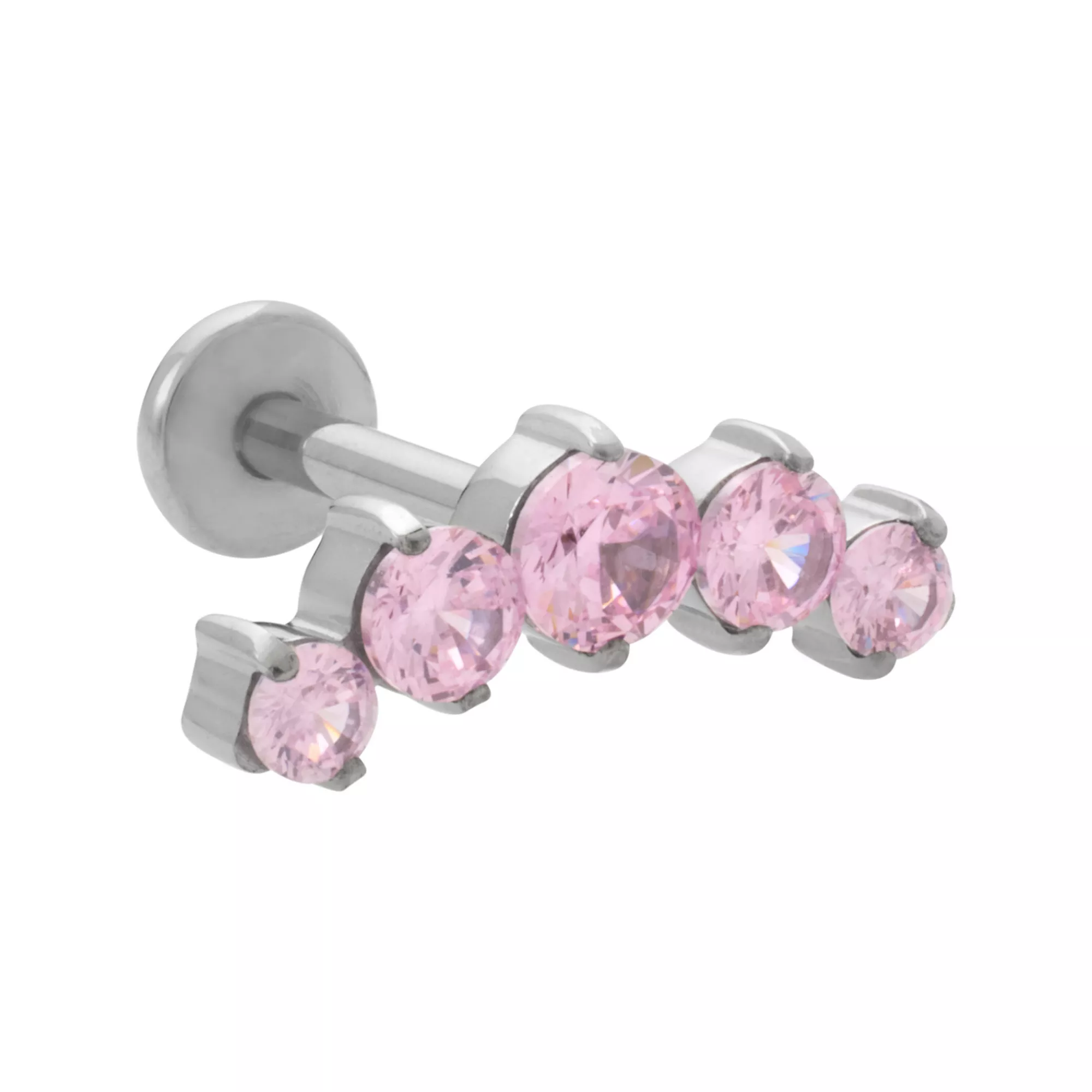 ASTM F-136 Titanium CZ Cluster Cartilage Barbell - 16 Gauge at Spencer's