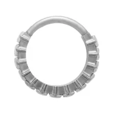 CZ Emerald Cut Silver-Plated ASTM F-136 Titanium Hinged Hoop - 16 Gauge at Spencer's
