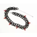 2 Row Black Spiked Chain Choker Necklace at Spencer's