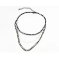 3 Row Black and White Chain Choker Necklace at Spencer's