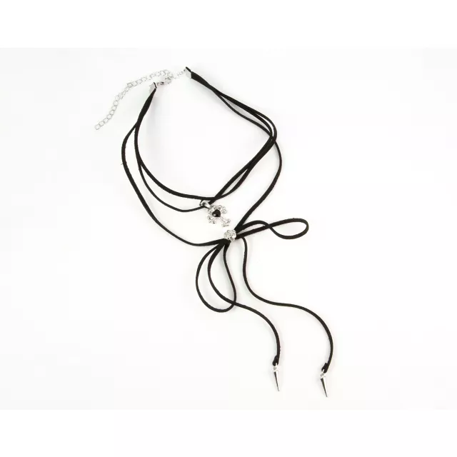 Cross Rose Bow Dangle Choker Necklace at Spencer's