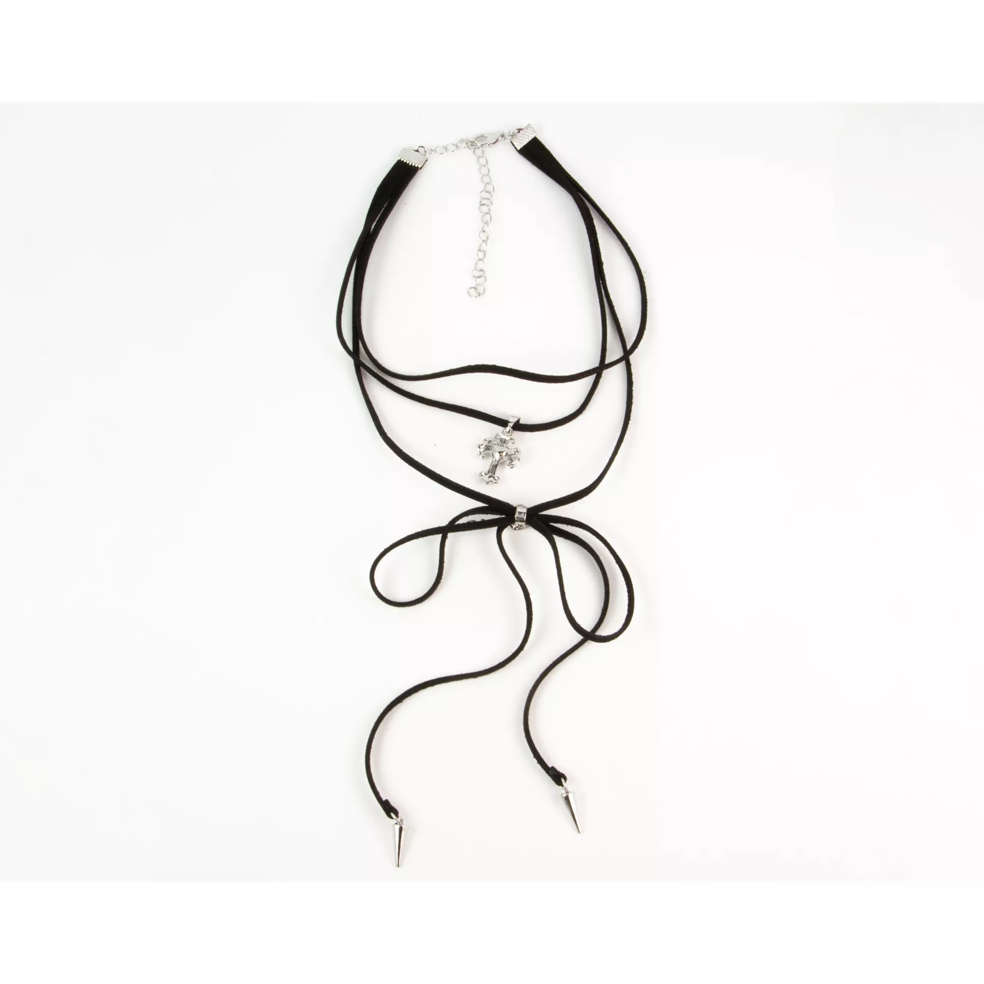 Cross Rose Bow Dangle Choker Necklace at Spencer's