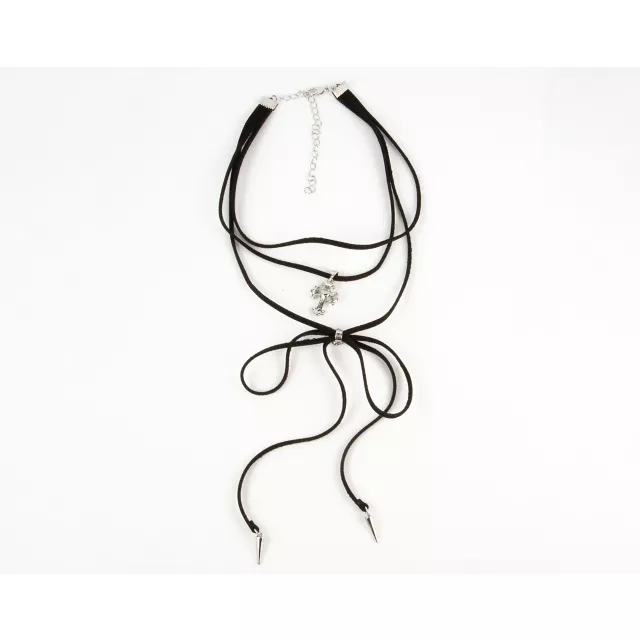 Cross Rose Bow Dangle Choker Necklace at Spencer's