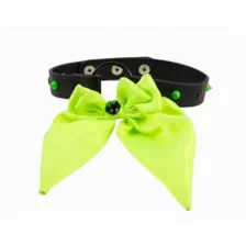 Green Oversized Bow Spiked Choker Necklace at Spencer's