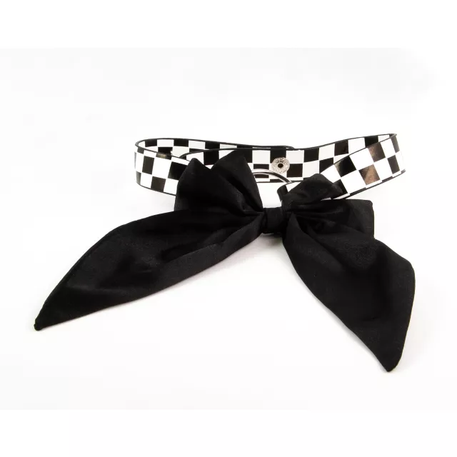 Big Bow Checkered Choker Necklace at Spencer's