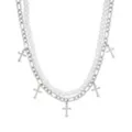 2-Row Pearl Cross Chain Necklace at Spencer's