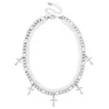 2-Row Pearl Cross Chain Necklace at Spencer's