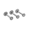Multi-Pack ASTM F-136 Titanium CZ Silver-Plated Labret Lip Rings 3 Pack - 16 Gauge at Spencer's