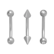 Multi-Pack ASTM F-136 Titanium CZ Basic Curved Barbells 3 Pack - 16 Gauge at Spencer's