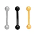 Multi-Pack ASTM F-136 Titanium Basic Curved Barbells 3 Pack - 16 Gauge at Spencer's