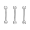 Multi-Pack ASTM F-136 Titanium Round CZ Gold-Plated Curved Barbells 3 Pack - 16 Gauge at Spencer's