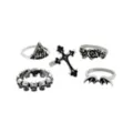 Multi-Pack Goth Design Mixed Rings - 5 Pack at Spencer's