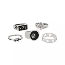 Multi-Pack Casino Symbol Rings - 5 Pack at Spencer's